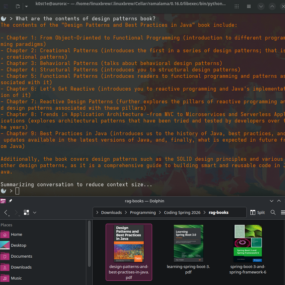 Ramalama RAG query.