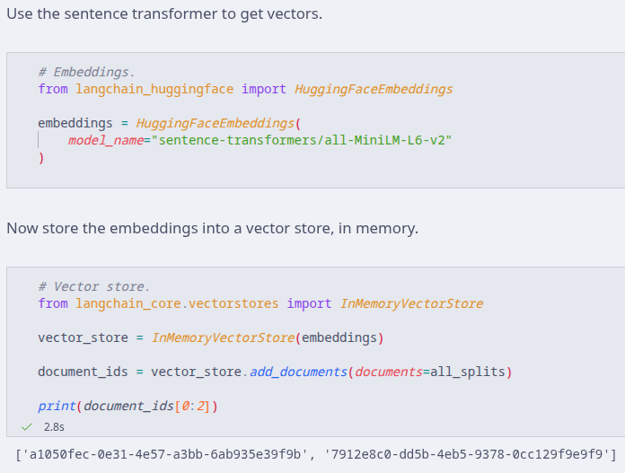 Embedding and the vector store