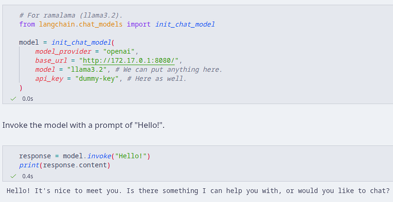 AI model creation and invoking it.